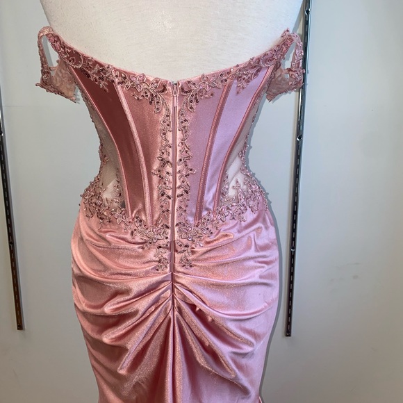 COPY - Sherri Hill. 56998. Fitted off the shoulder gown with sheer bodice. - Picture 5 of 9